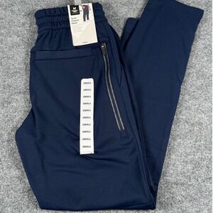 Men Small Athletic Tech Fleece Pant Drawstring Zip Pocket Athleisure Activewear